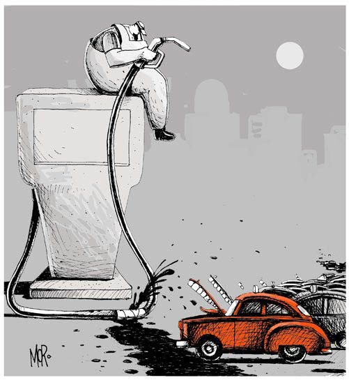 Caricatura Combustible de Michel Moro